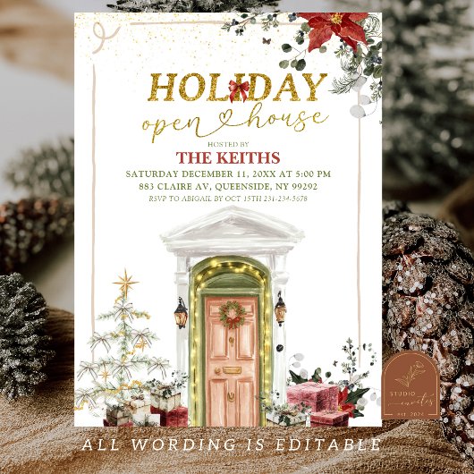 Illustration Christmas Holiday Open House Kaart