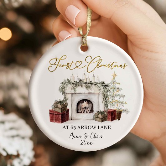 Illustration First Christmas in our new home Keramisch Ornament