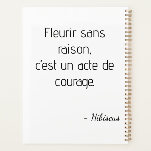 Illustration florale rose planner (Achterkant)