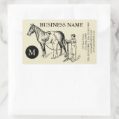 ILLUSTRATION Horse Clipping Monogram S Rechthoekige Sticker (Tas)