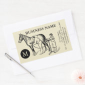  ILLUSTRATION Horse Clipping Monogram S Rechthoekige Sticker (Envelop)