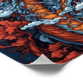 Illustration Japanischer Drachen Poster (Hoek)