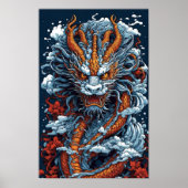 Illustration Japanischer Drachen Poster (Voorkant)
