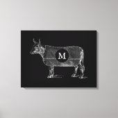 ILLUSTRATION Koe Monogram zwart Canvas (Voorkant)