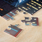 Illustration of a big city at night legpuzzel (Zijkant)