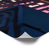 Illustration of a big city at night poster (Hoek)