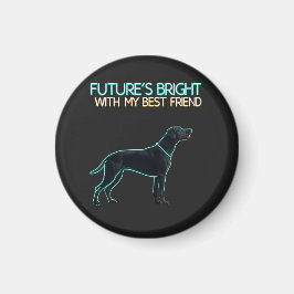  Illustration of a black Labrador dog Magneet