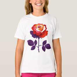 Illustration of a colorful rose t-shirt