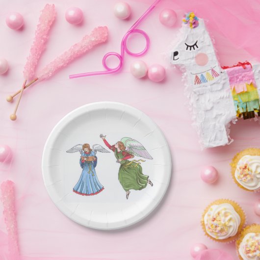 Illustration of Angels Papieren Bordje (Feest)