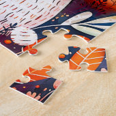 Illustration of bear hugging rabbit in forest. legpuzzel (Zijkant)