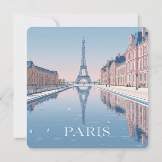 illustration of eiffel tower in paris feestdagenkaart (Voorkant)