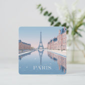 illustration of eiffel tower in paris feestdagenkaart (Staand voorkant)