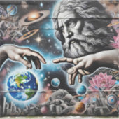  illustration of god creating the universe sticker (Voorkant)