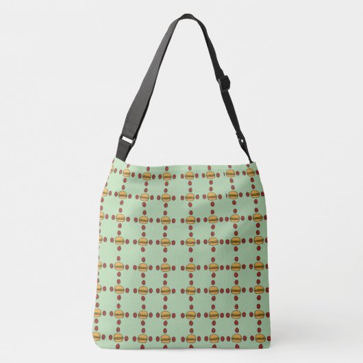 Illustration of hamburger patterns crossbody tas (Achterkant)