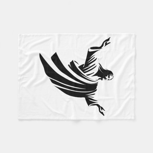 Illustration Of Jesus Christ Shadow With Open Arms Fleece Deken (Voorkant (Horizontaal))
