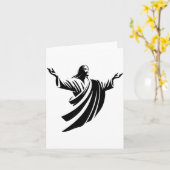 Illustration Of Jesus Christ Shadow With Open Arms Kaart (Gele Bloem)