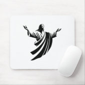 Illustration Of Jesus Christ Shadow With Open Arms Muismat (Met muis)