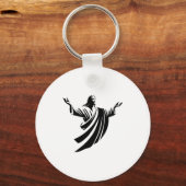Illustration Of Jesus Christ Shadow With Open Arms Sleutelhanger (Voorkant)
