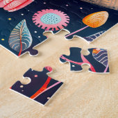 Illustration of owls hugging in forest at night legpuzzel (Zijkant)