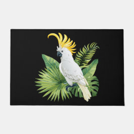 Illustration of parrot cockatoo deurmat