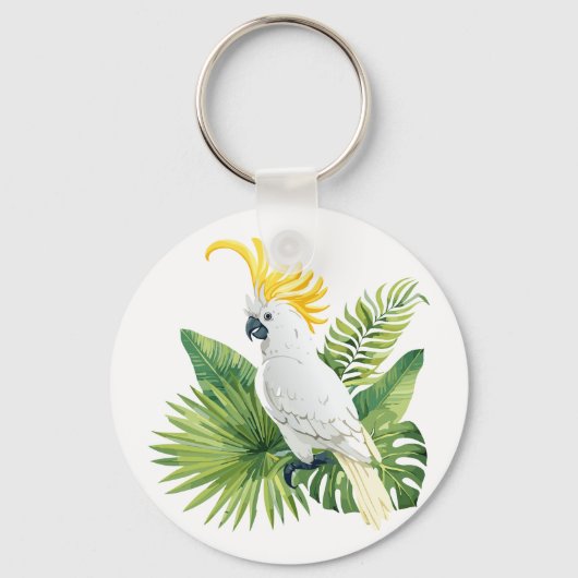 Illustration of parrot cockatoo sleutelhanger (Voorkant)