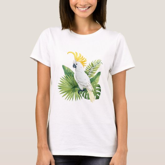 Illustration of parrot cockatoo t-shirt (Voorkant)