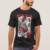 Illustration of Samurai with Japanese Stamp T-shirt (Voorkant)