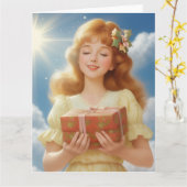 Illustration rétro de Noël Kaart (Gele Bloem)