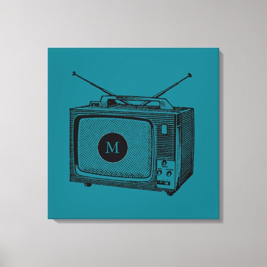  Illustration Televisor Monogram Canvas Afdruk (Voorkant)