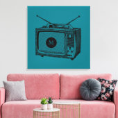  Illustration Televisor Monogram Canvas Afdruk (Insitu (Woonkamer))