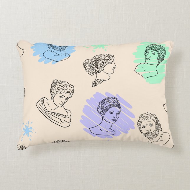 Illustration with the contours of Greek statues. B Accent Kussen (Voorkant)