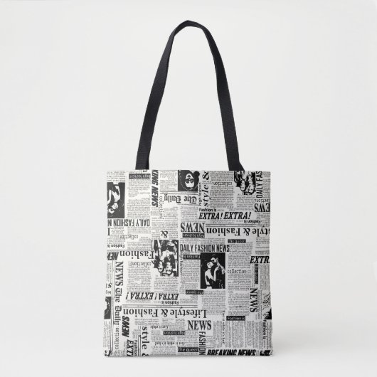 Illustrations of newspapers front page art work wa tote bag (Voorkant)