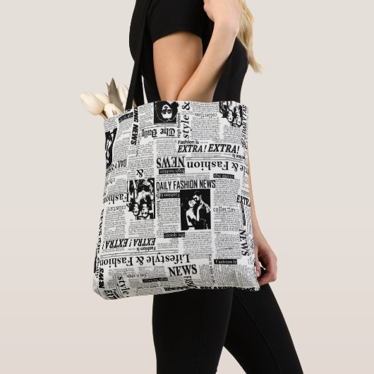 Illustrations of newspapers front page art work wa tote bag (Dichtbij)