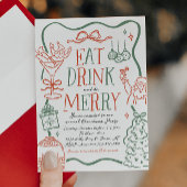 Illustrative Christmas Party Invitation Kaart