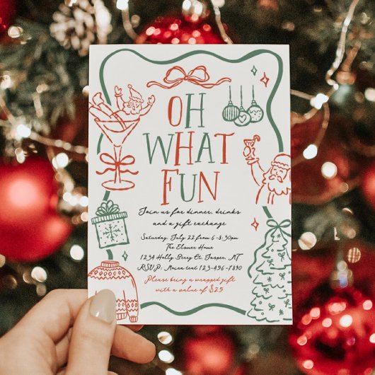 Illustrative Christmas Party Invitation Kaart