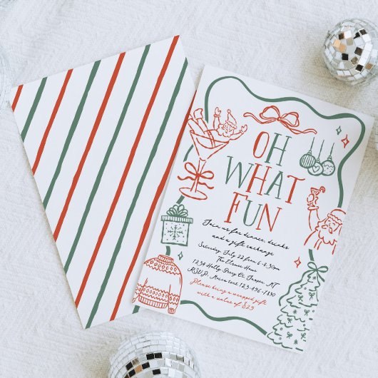 Illustrative Christmas Party Invitation Kaart