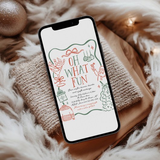 Illustrative Christmas Party Invitation Kaart