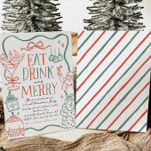 Illustrative Christmas Party Invitation Kaart