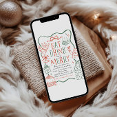 Illustrative Christmas Party Invitation Kaart