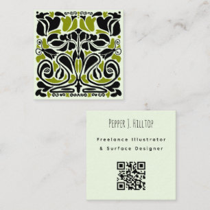 Illustrator oppervlak ontwerper QR-code Vierkante Visitekaartje