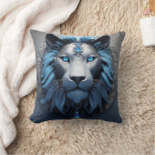 Illustreer een geometrische leeuwenkop in isometri kussen (Deken)