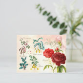 Illustreerde bloeiende planten briefkaart (Staand voorkant)