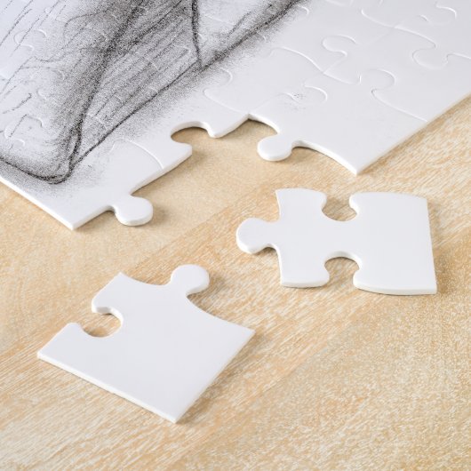 Illustreerde bride en bruom legpuzzel (Zijkant)