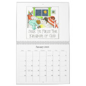 Illustreerde Christelijke agenda voor scripts Kalender (Jan 2026)