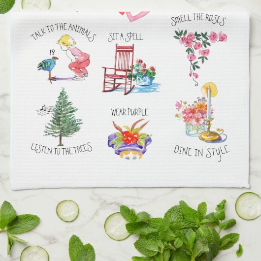 Illustreerde Cute Stuff om keukenhanddoek te doen (Gevouwen)