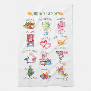 Illustreerde Cute Stuff om keukenhanddoek te doen