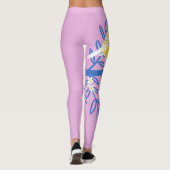 Illustreerde gele vogel op een roze achtergrond leggings (Achterkant)