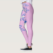 Illustreerde gele vogel op een roze achtergrond leggings (Links)