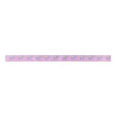 Illustreerde gele vogel op een roze achtergrond satijnen lint (Voorkant)