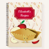 Illustreerde glimlachende Apple Pie Name Recipe Notitieboek (Voorkant)